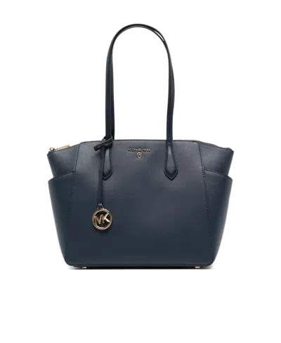 Michael Kors Marilyn Leather Tote Bag In Blue