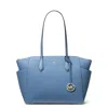Michael Kors Medium Marilyn Leather Tote Bag In Blue