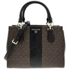 Michael Kors Marilyn Medium Logo Stripe Satchel In Brown In Brown