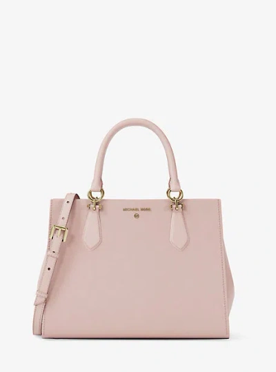 Michael Kors Marilyn Medium Saffiano Leather Satchel In Pink