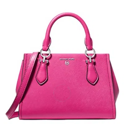 Michael Kors Marilyn Medium Saffiano Leather Satchel In Red