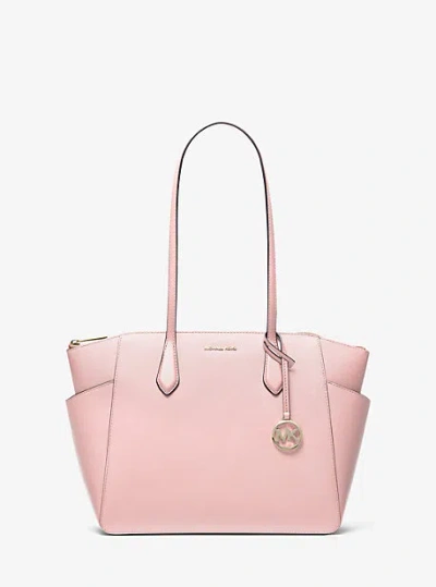 Michael Kors Marilyn Medium Saffiano Leather Tote Bag In Pink
