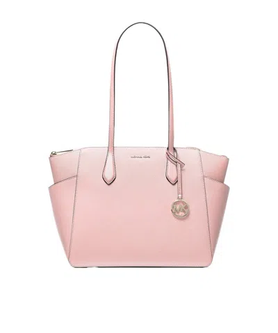 Michael Kors Marilyn Medium Saffiano Leather Tote Bag In Pink