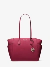 Michael Kors Marilyn Medium Saffiano Leather Tote Bag In Red