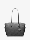 Michael Kors Marilyn Medium Signature Logo Tote Bag In Black