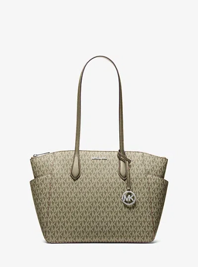 Michael Kors Marilyn Medium Signature Logo Tote Bag In Green