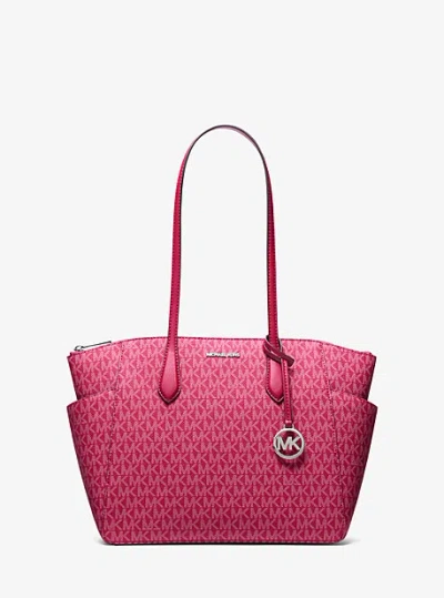 Michael Kors Marilyn Medium Signature Logo Tote Bag In Red