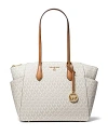 Michael Kors Marilyn Medium Top Zip Tote In Vanilla/acorn