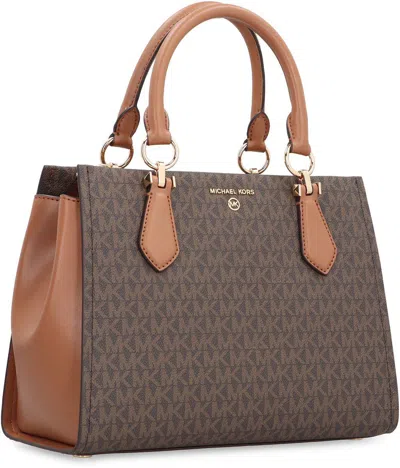 Michael Kors Marilyn Pvc Handbag In Brown