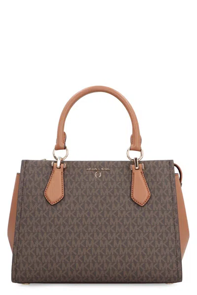 Michael Kors Marilyn Pvc Handbag In Brown