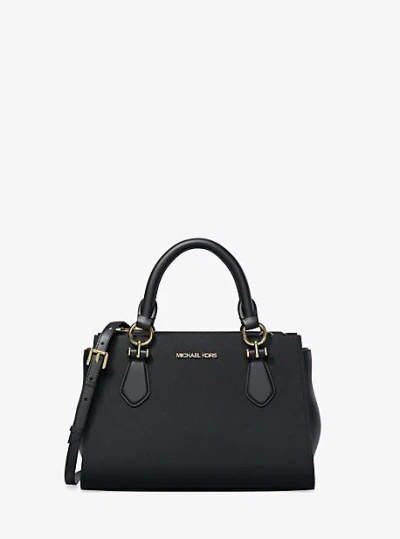 Michael Kors Marilyn Small Leather Satchel In Black