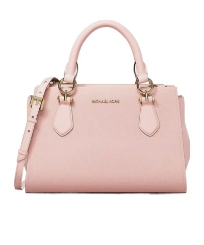 Michael Kors Marilyn Small Leather Satchel In Pink