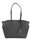 Michael Kors Marilyn Structured Black Leather Shoulder Bag In Gray