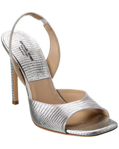 MICHAEL KORS MARISA LIZARD-EMBOSSED LEATHER SLINGBACK SANDAL