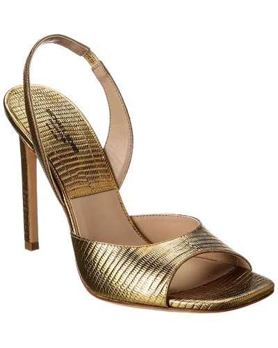 MICHAEL KORS MARISA LIZARD-EMBOSSED LEATHER SLINGBACK SANDAL