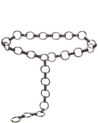 Michael Kors Marisa Metal & Leather Belt In Blue