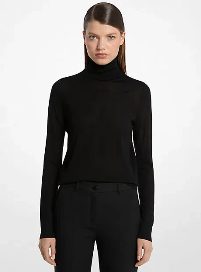 Michael Kors Marisa Wool Turtleneck Sweater In Black