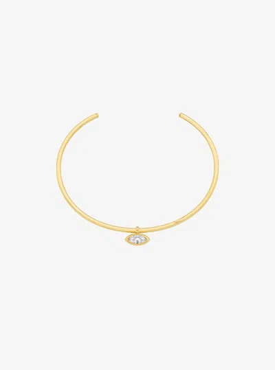 Michael Kors Marquise Cut Cubic Zirconia Collar Necklace In Gold