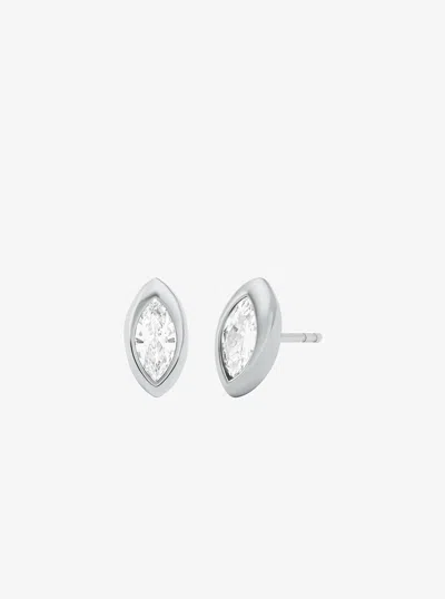 Michael Kors Marquise Cut Cubic Zirconia Stud Earrings In Silver