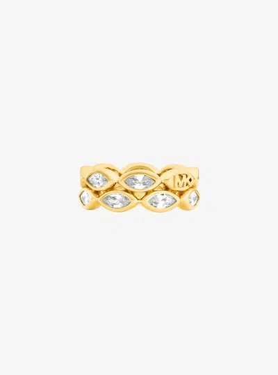 Michael Kors Marquise Cut Cubic Zirconia Tennis Ring In Gold