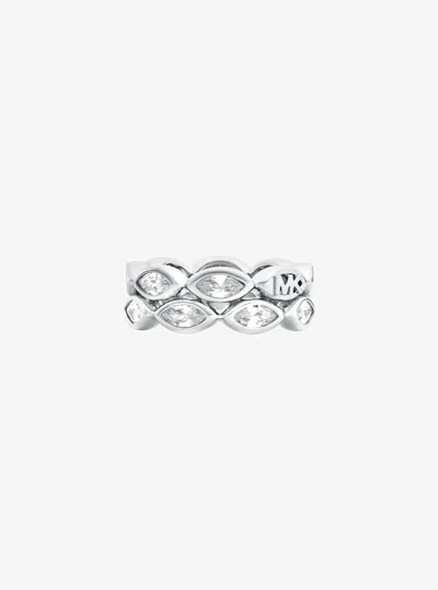 Michael Kors Marquise Cut Cubic Zirconia Tennis Ring In Transparent