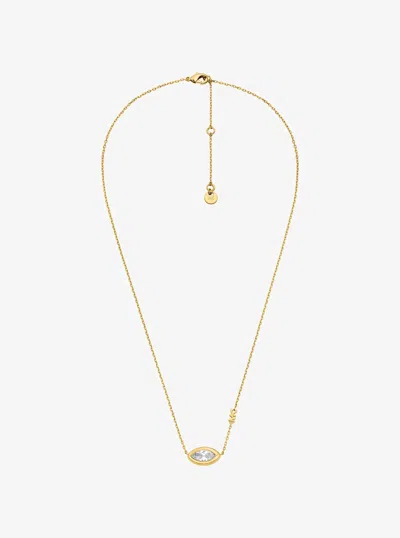 Michael Kors Marquise Stone Necklace In Gold
