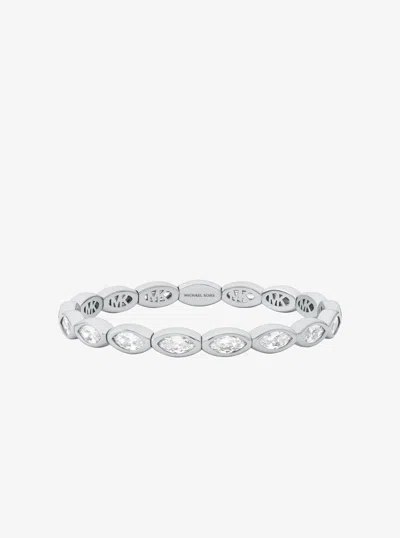 Michael Kors Marquise Stone Tennis Bracelet In Silver