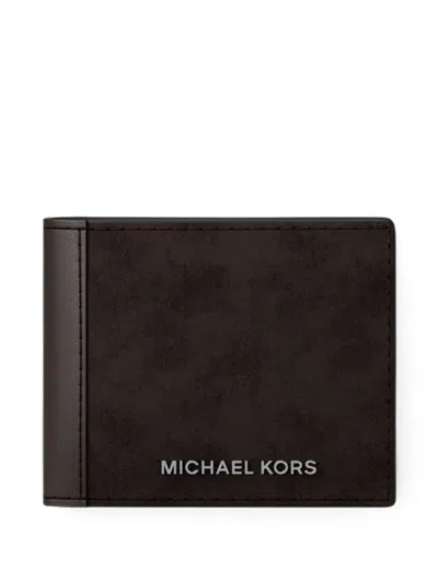 Michael Kors Mason Foldable Suede Wallet In Brown
