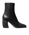 Michael Kors Leather Ankle Boots With Heel In Black