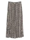 Michael Kors Flowing Mid-length Snakeskin Pattern Skirt In Gray