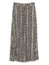 Michael Kors Flowing Mid-length Snakeskin Pattern Skirt In Gray