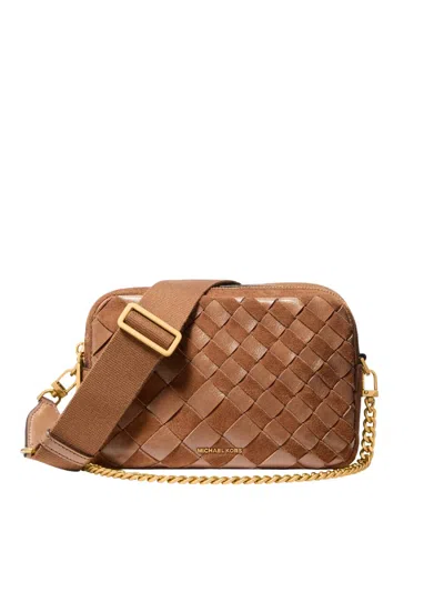 Michael Kors Medium Bryant Woven Double-zip Crossbody Bag In Animal Print