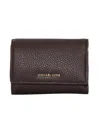 Michael Kors Tri-fold Leather Wallet In Brown