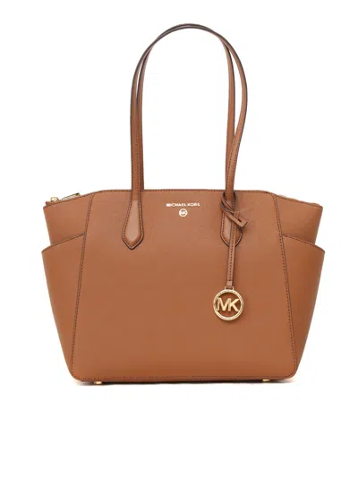 Michael Kors Md Tz Tote In Brown