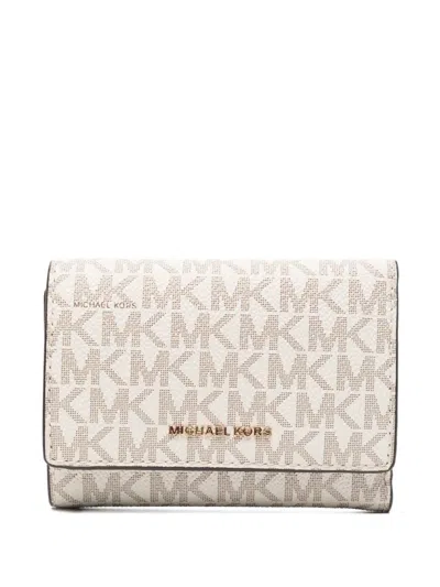 Michael Kors Medium Bryant Signature Logo Wallet In Neutral