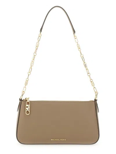 Michael Kors Medium Clutch Bag With Empire Logo In Gray