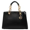 Michael Kors Medium Cynthia Leather Satchel In Black
