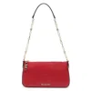Michael Kors Medium Empire Leather Chain-link Pochette In Red