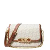 Michael Kors Medium Empire Signature Logo Messenger Bag In Beige