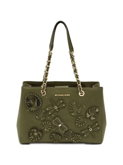 Pre-owned Michael Kors Medium Ew Susannah Shoulder Bag In Green