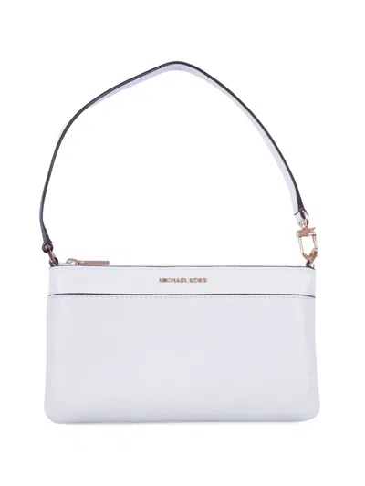 Michael Kors Medium Grained Leather Shoulder Bag In White