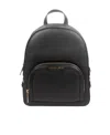 Michael Kors Bex Leather Backpack With Frontal Logo Patch In Black
