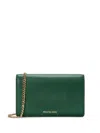 Michael Kors Jet Set Medium Flap Chain Crossbody In Green
