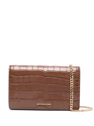 Michael Kors Medium Jet Set Crossbody Bag In Brown