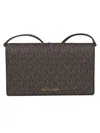 Michael Kors Medium Jet Set Flap Cross Body Bag In Brown/acorn