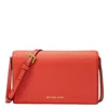 Michael Kors Medium Jet Set Leather Crossbody Bag In Pink/red