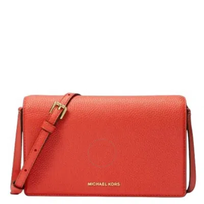 Michael Kors Medium Jet Set Leather Crossbody Bag In Neutral