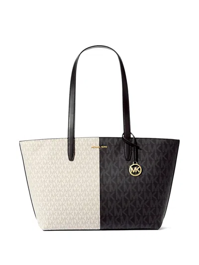 Michael Kors Medium Jet Set Monogram-print Tote Bag In Neutral