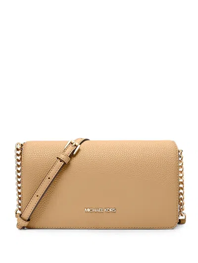 Michael Kors Medium Jet Set Travel Leather Cross Body Bag In Brown