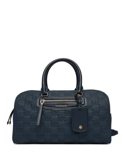 Michael Kors Medium Jet Set Travel Logo-embossed Leather Holdall In Purple